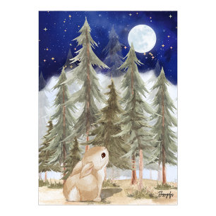Bunny Wall art Poster  Starry Night