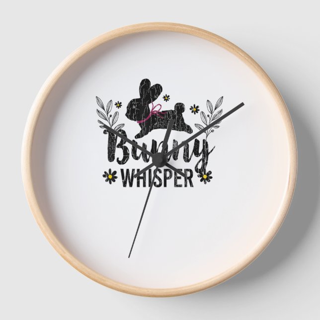 Bunny Whisperer Funny Rabbit Graphic  Clock (Front)