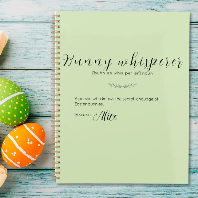 Bunny Whisperer Personalized Lime Cream Easter  Planner (Bunny Whisperer Personalized Lime Cream Easter Planner)