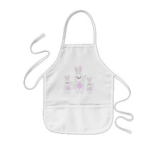 Bunny. White and pink. Kids Apron