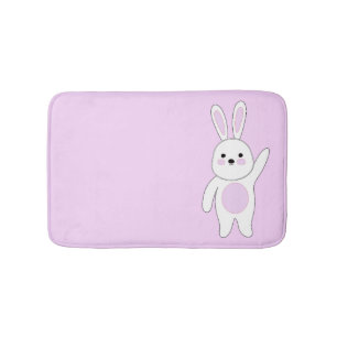 Bunny. White wnd pink Bath Mat