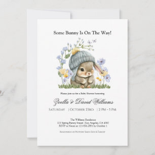 Bunny Wildflower Watercolor Baby Shower Invitation
