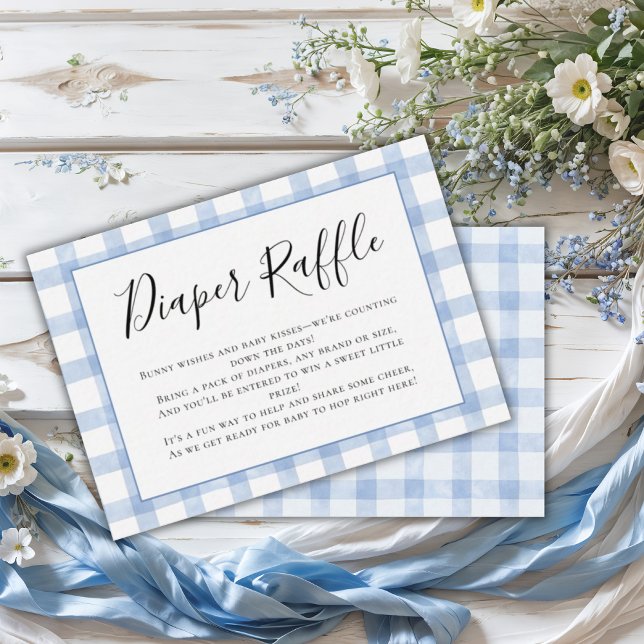 Bunny Wishes & Baby Kisses Diaper Raffle for Baby Enclosure Card (Creator Uploaded)