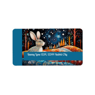 Bunny Wishing You Furry Merry Christmas! Label