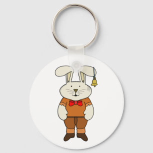 Bunny with a bell in his ear keychain