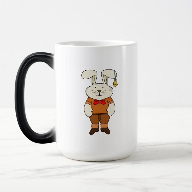 Bunny with a bell in his ear magic mug (Left)