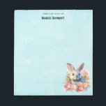 Bunny with a Garland of Roses Cute Notepad<br><div class="desc">A notepad with a watercolor image. A white gray bunny rabbit surrounded by a garland of pink and peach roses. For bunny lovers and Easter themes and birthdays and showers.</div>