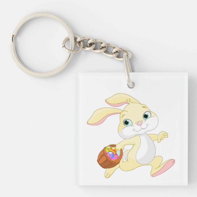 Bunny With Basket Keychain (Front)