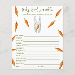 Bunny with carrots - Baby Word Scramble