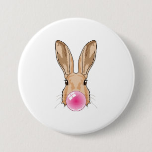 Bunny with Chewing gum 3 Inch Round Button