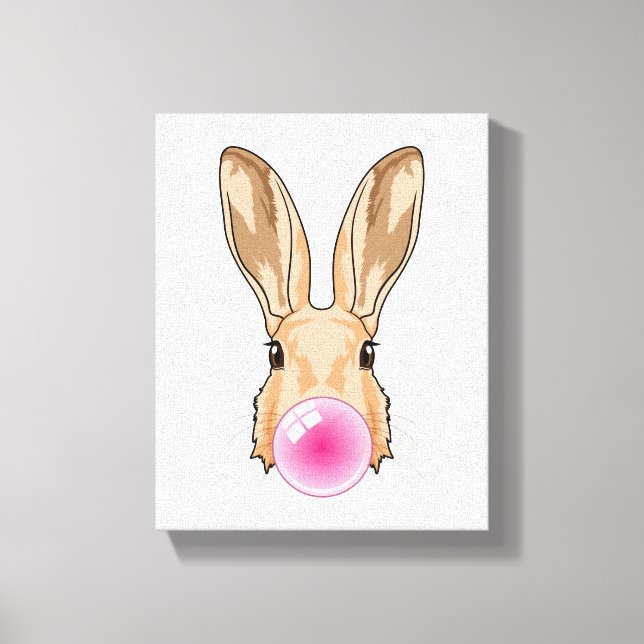 Bunny with Chewing gum Canvas Print (Front)