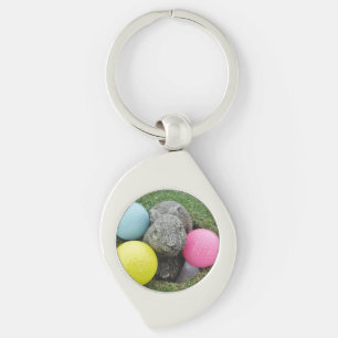 Bunny with coloured golf balls keychain