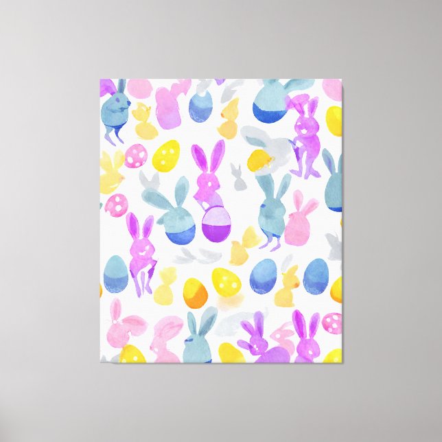 bunny with easter eggs canvas print (Front)