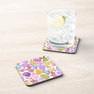 bunny with easter eggs coaster