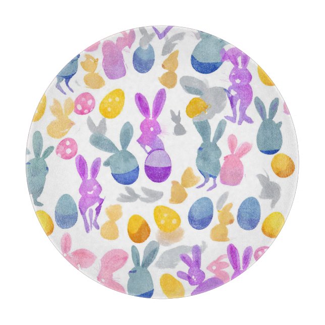 bunny with easter eggs cutting board (Front)