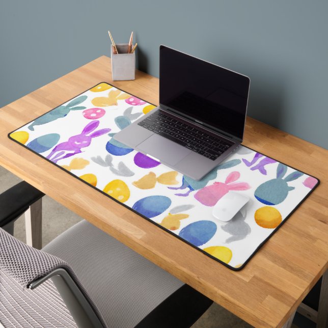 bunny with easter eggs desk mat (Office 2)
