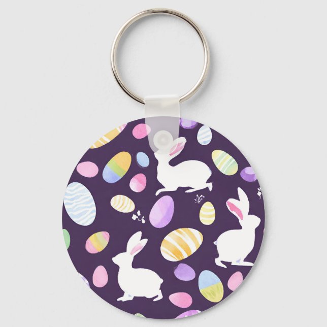 bunny with easter eggs keychain (Front)