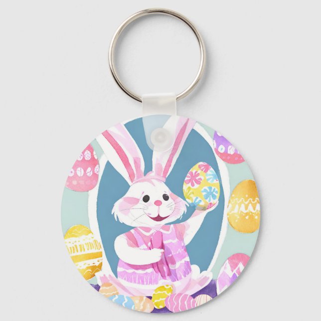 bunny with easter eggs keychain (Front)