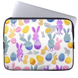 bunny with easter eggs laptop sleeve