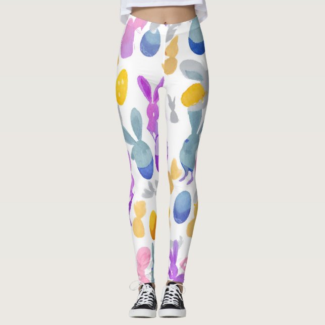 bunny with easter eggs leggings (Front)