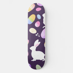 bunny with easter eggs skateboard