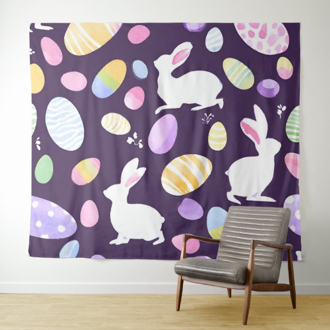 bunny with easter eggs tapestry (In Situ (Horizontal))