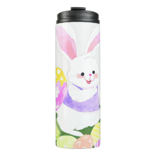 bunny with easter eggs thermal tumbler