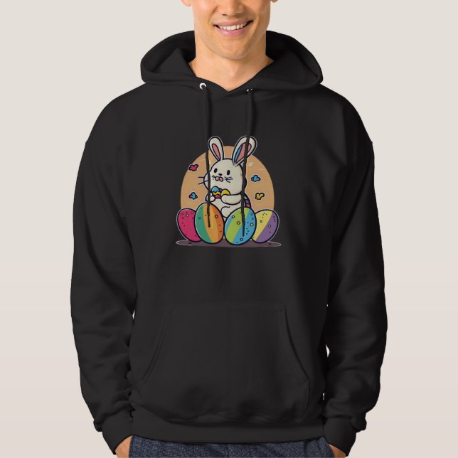 Bunny With Eggs Christian Easter  1 Hoodie (Front)