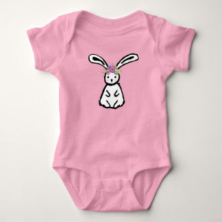 Bunny with Flower Crown Baby Bodysuit