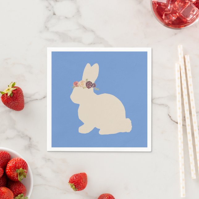 Bunny with Flower Headband Painting Napkins (Insitu)
