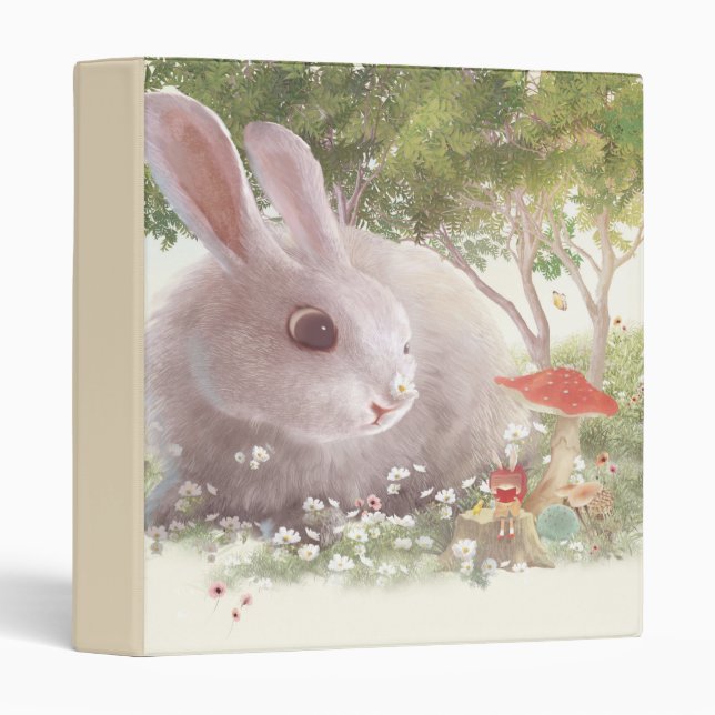 Bunny with Flowers Binder (Front/Spine)