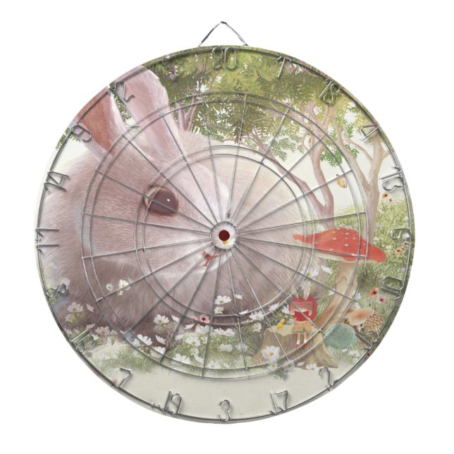 Bunny with Flowers Dartboard (Front)