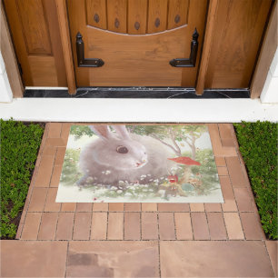 Bunny with Flowers Doormat
