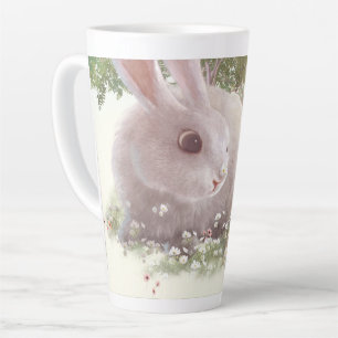 Bunny with Flowers Latte Mug