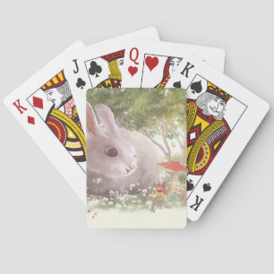 Bunny with Flowers Playing Cards