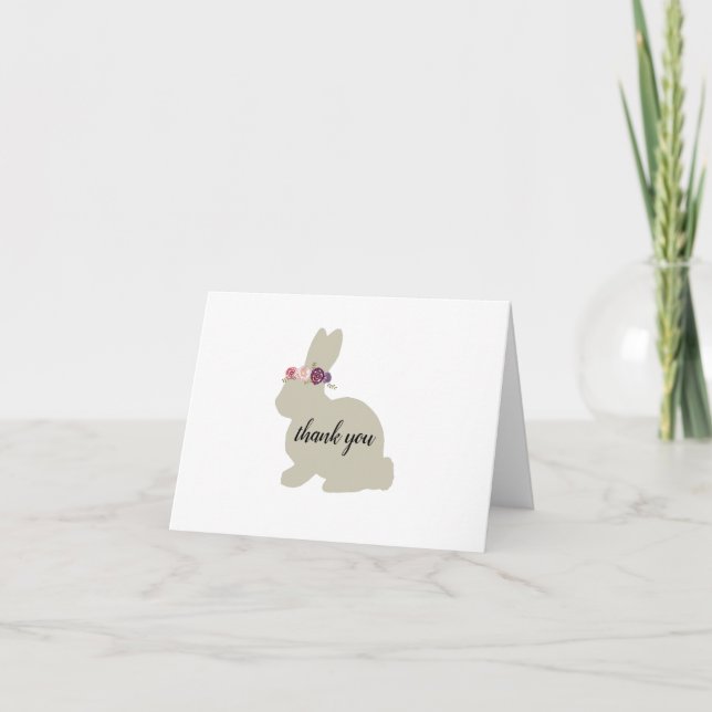 Bunny with Flowers Thank You (Front)
