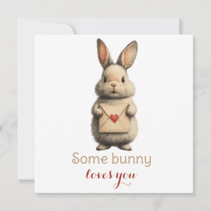 Bunny with Love Letter Card