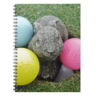 Bunny with pink blue yellow egg notebook