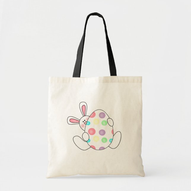 Bunny With Polka Dot Egg Tshirts and Gifts Tote Bag (Front)