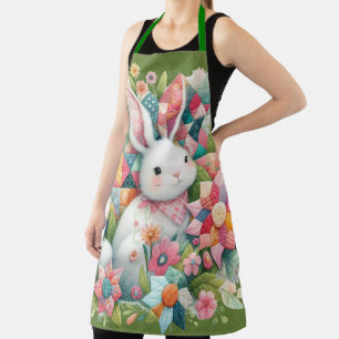 Bunny with Quilt and Flowers Apron