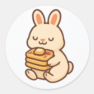 Bunny With Waffles – Cute Animal Sticker