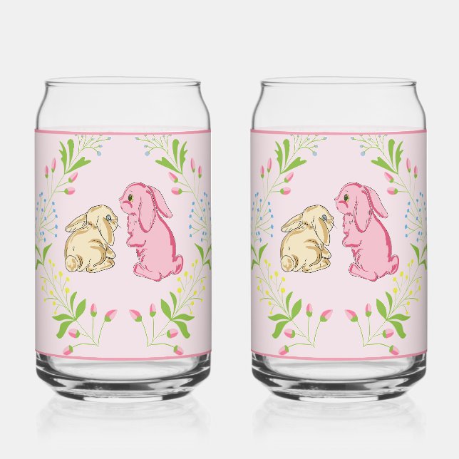 Bunny Wreath Pink Glass (Recto)