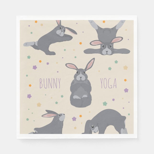 Bunny Yoga Napkin (Front)