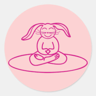 Bunny Yoga - Sticker rose
