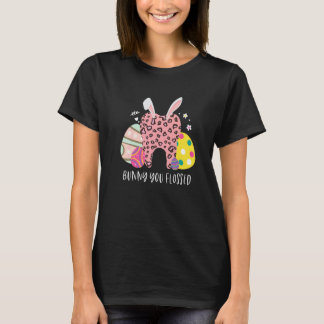 Bunny You Flossed Tooth Easter Day Leopard Print D T-Shirt