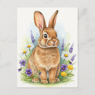Bunny Young Hare Baby Rabbit Wild Animals Postcard