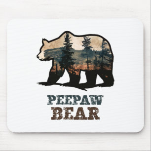 Bunnyaw Bear Vintage Retro Funny Pee-paw  Mouse Pad