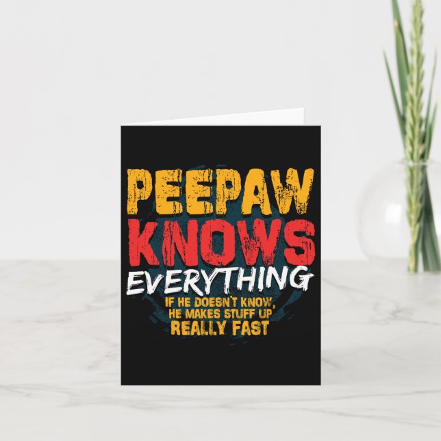 Bunnyaw Knows Everything Funny Bunnyaw Fathers Day Card (Front)