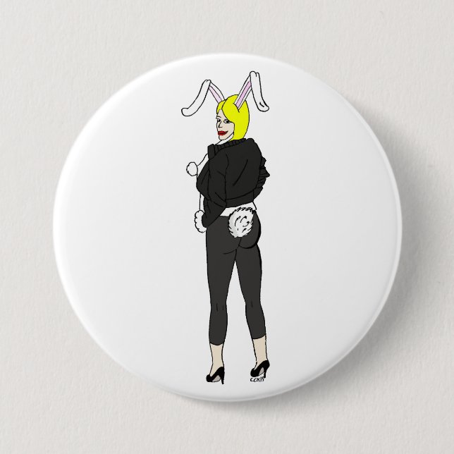 bunnygirl 3 inch round button (Front)