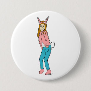 bunnygirl 3 inch round button